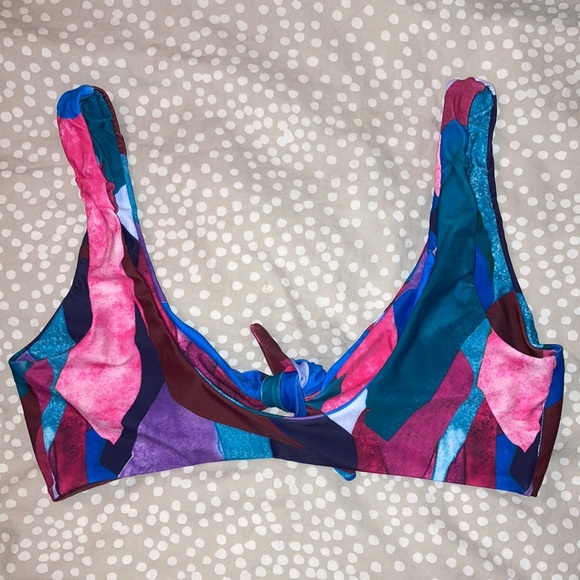 Mosaic front-tie bikini top - Picture 3 of 3